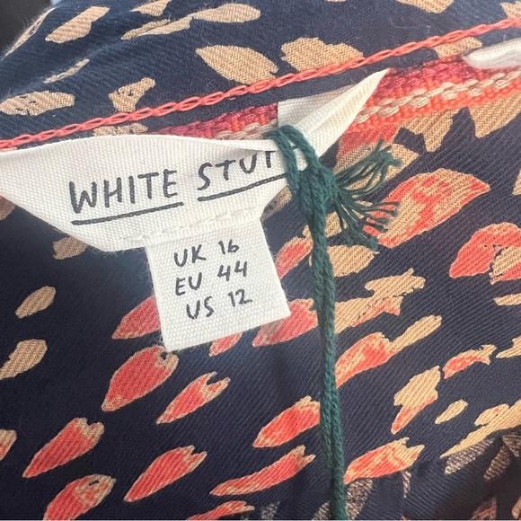 White Stuff Navy Blue Speckled Organic Cotton Blouse - Picture 8 of 9